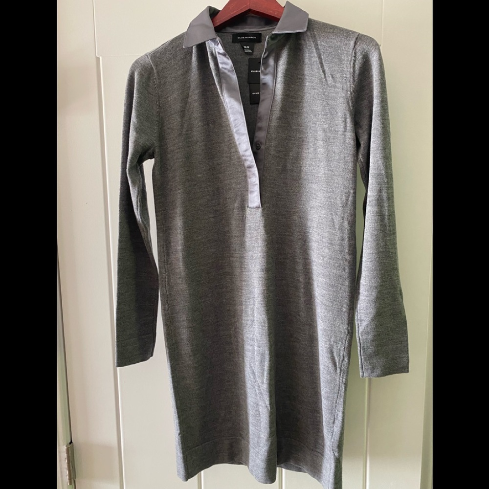 NEW! Club Monaco gray sweater dress, XS.